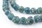 TheBeadChest Ancient-Style Java Glass Beads, Round Indonesian Handmade Fair Trade Etched Spacers for DIY Jewelry Making and Crafts (Translucent Teal)